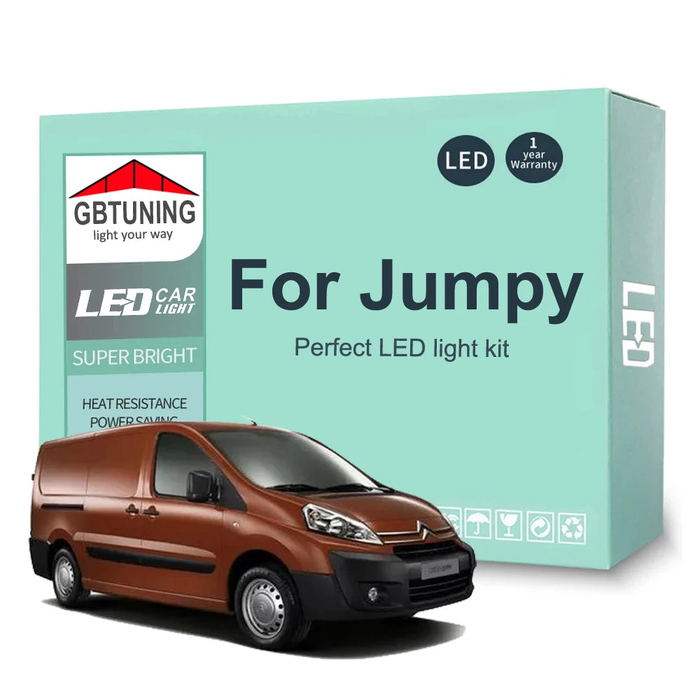 LED Interior Light Kit for Citroen Jumpy I U6U II VF7 III 1995-2016 - Canbus Dome Map Door Trunk Bulbs | AUTOKITSHOP