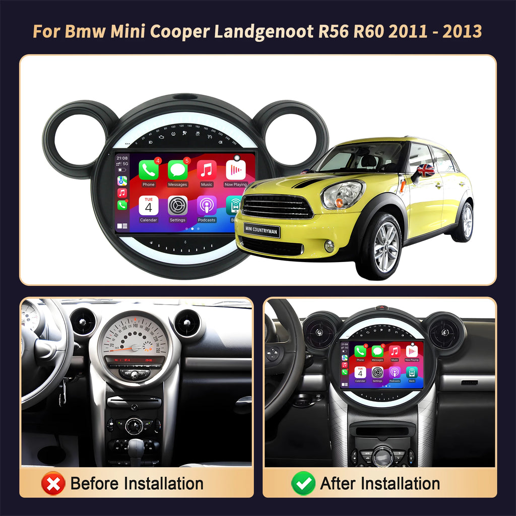 For BMW Mini Cooper Landgenoot R56 R60 2011-2013 Car Radio Multimedia Navigation 4G GPS Wi