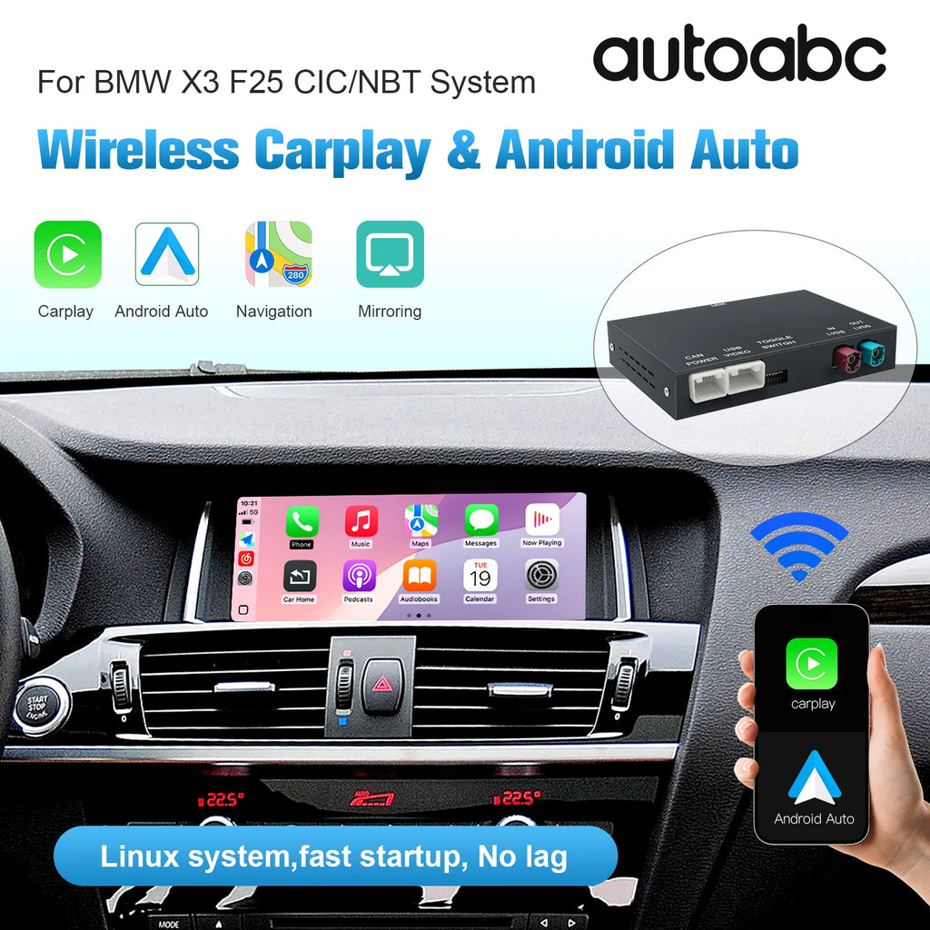 Wireless CarPlay & Android Auto Mirror Link Functions Decoder For BMW NBT CIC System X3 F2 | AUTOKITSHOP