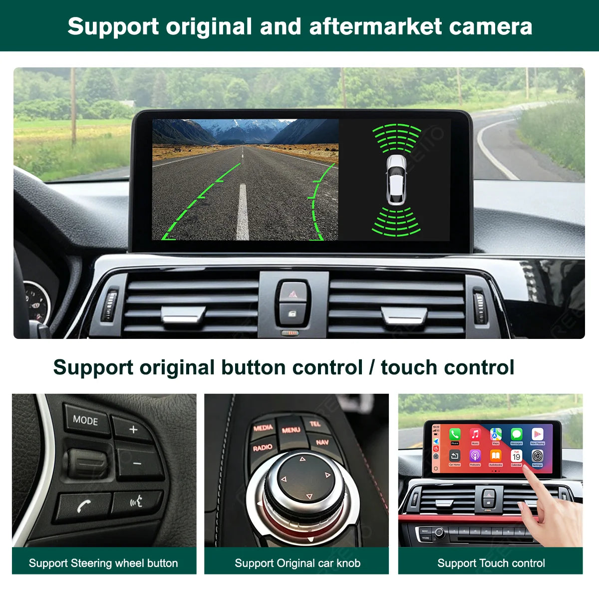 REEIIO 10.25 Inch CarPlay Android Auto Screen For BMW 3 4 Series F30 F31 F32 F33 F34 F36 2