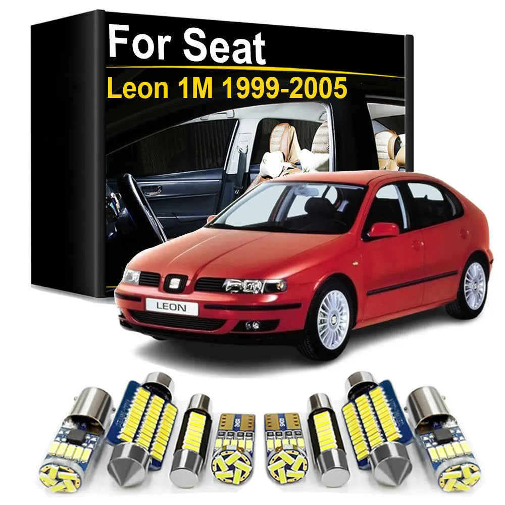 14-Piece LED Interior Light Kit for Seat Leon MK1 1M - Canbus Error-Free Bulbs | AUTOKITSHOP