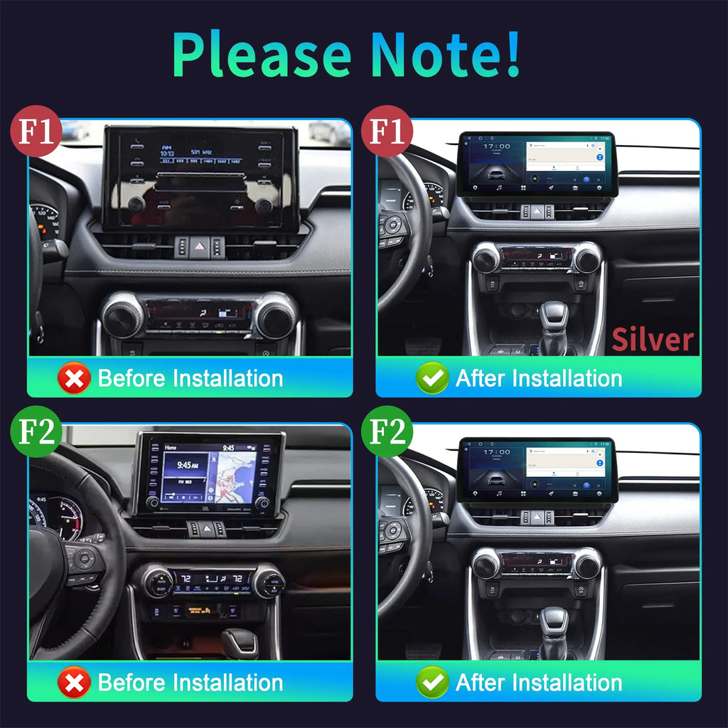 12.3inch Car Radio For Toyota RAV4 2020-2022 Multimedia Navigation Stereo 4G Wireless Blue