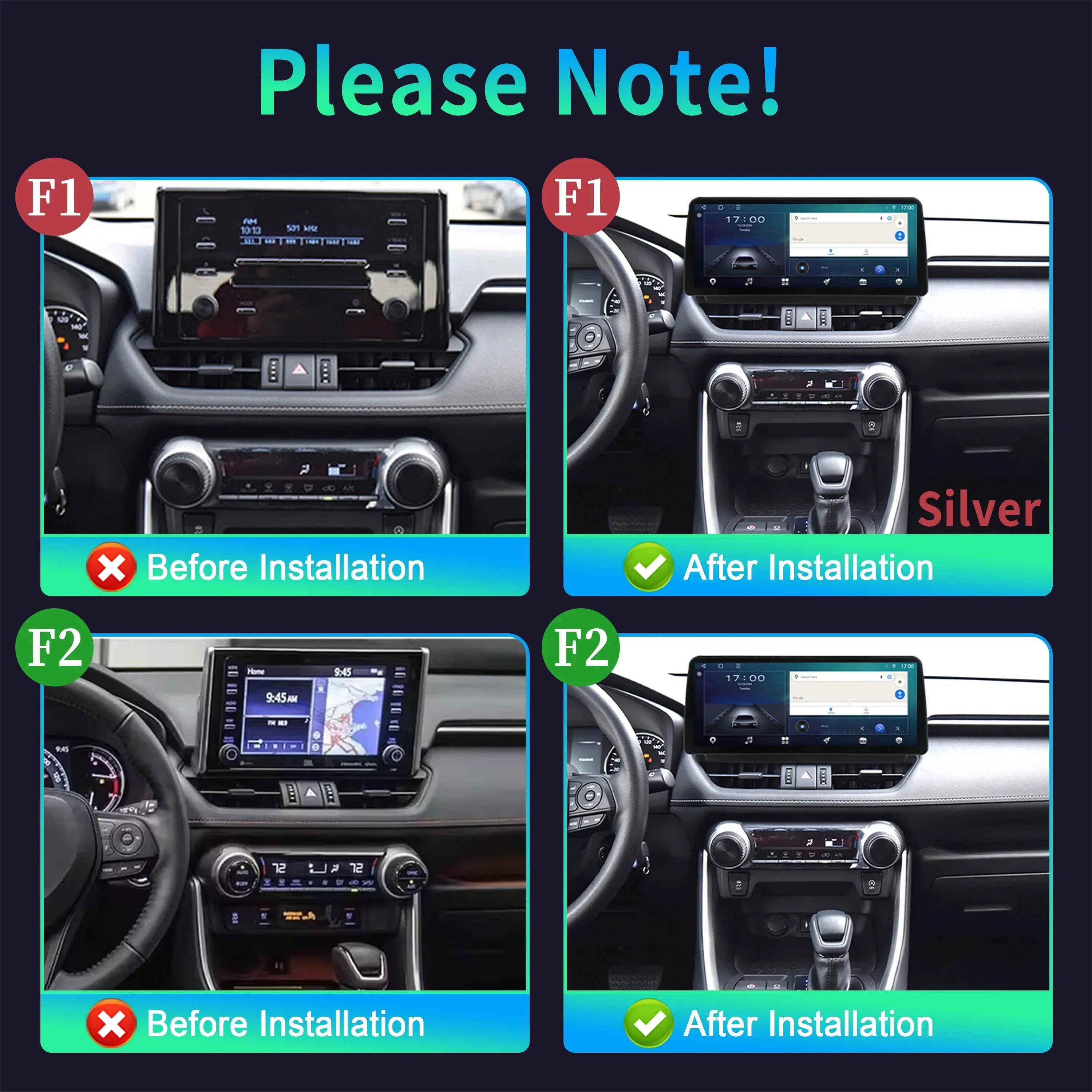 12.3inch Car Radio For Toyota RAV4 2020-2022 Multimedia Navigation Stereo 4G Wireless Blue