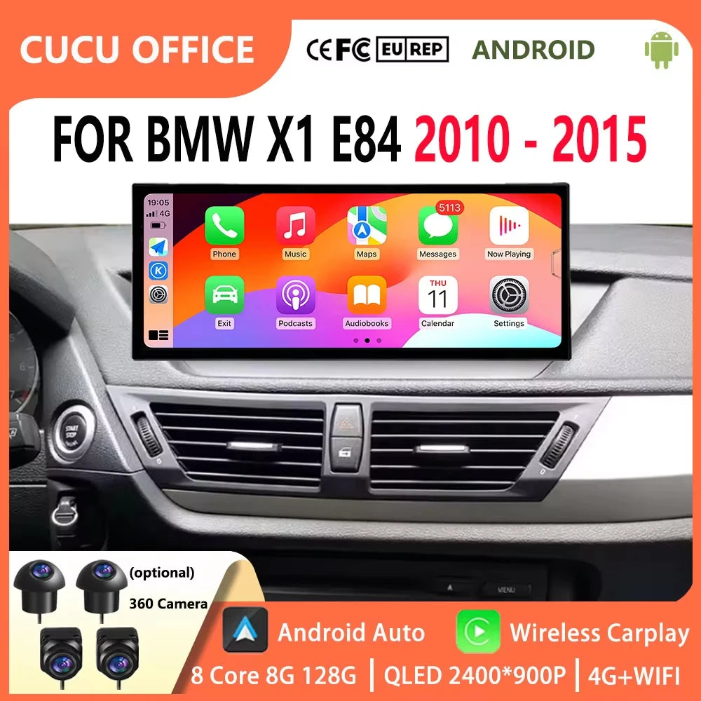 Android 15 UItra-thin Screen Carplay Car Radio Multimedia Video Player For BMW X1 E84 2010 | AUTOKITSHOP