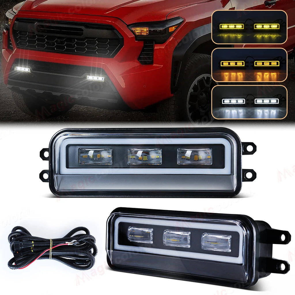 2-in-1 Fog Lamps DRL For Toyota Tacoma 2024 2025 Fo Sequoia 2023 For Tundra 2022 For 4 Run | AUTOKITSHOP
