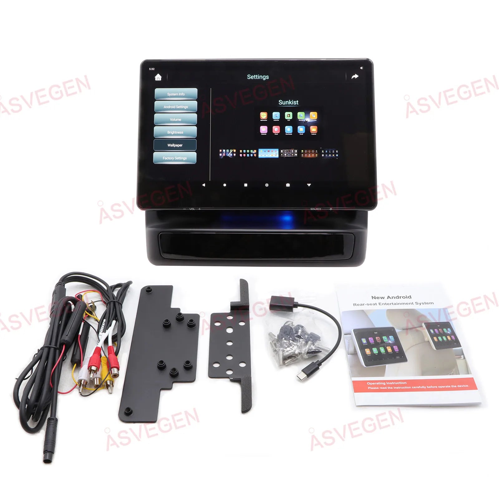 14" Android 14 WiFi Headrest Monitor For Toyota LC300 Prado 4Runner Lexus LX570 LX600 2008