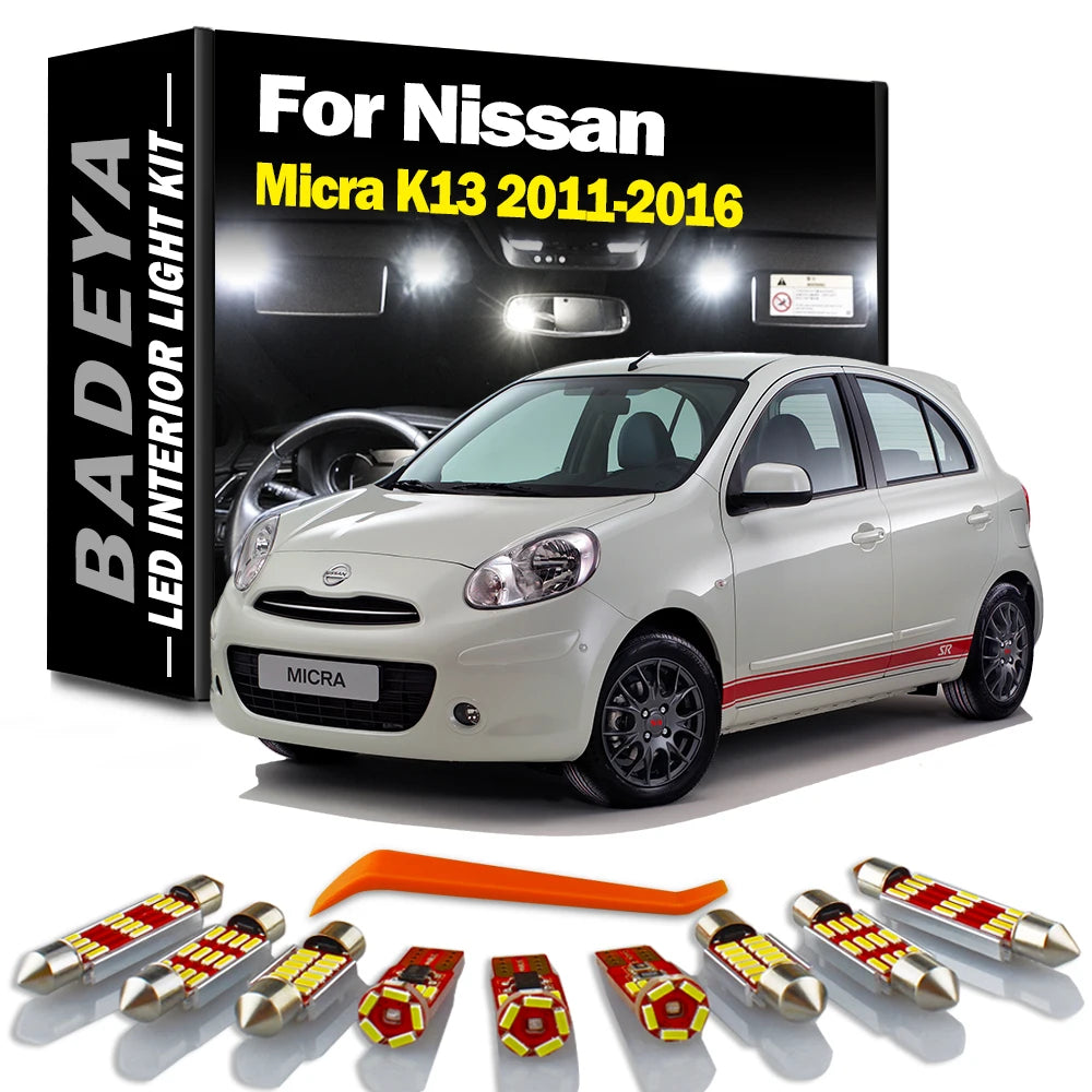8-Piece LED Interior Light Kit for Nissan K13 - Canbus Error-Free Interior Bulbs