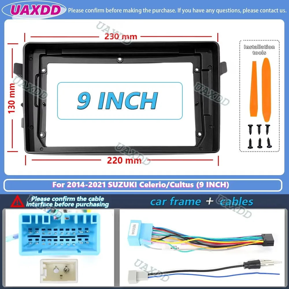 9 inch For SUZUKI 2014-2021 Celerio Cultus Radio Car Android MP5 Player Casing Frame 2 Din