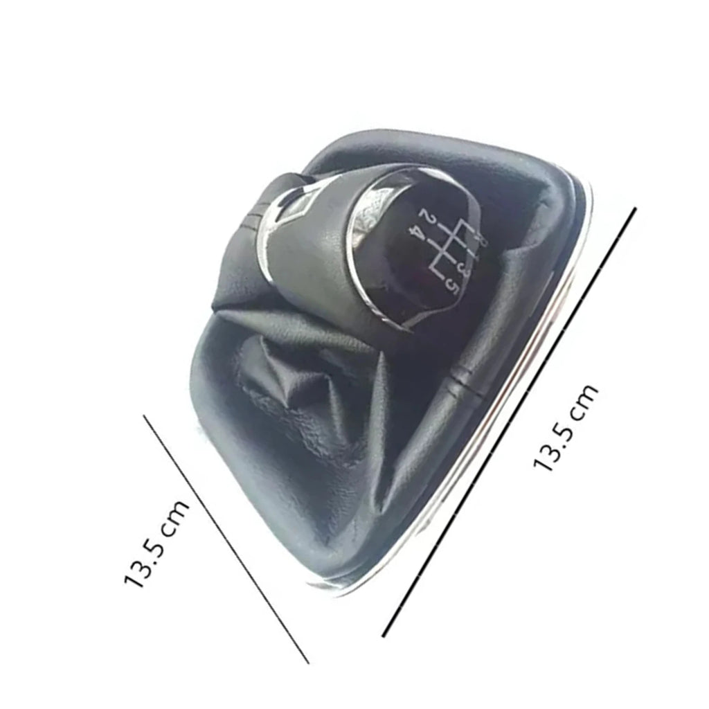 5 Speed Gear Shift Knob Lever & Boot Gaitor Black Leather Set For VW Golf 5 6 Jetta V VI S
