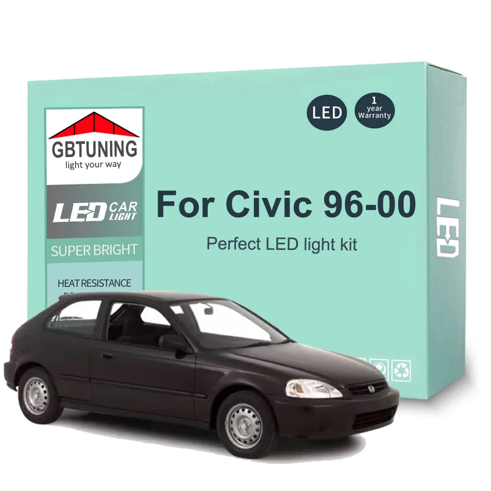 9-Piece LED Interior Light Kit for Honda Civic VI MK6 EJ EK - Canbus Error-Free Bulbs | AUTOKITSHOP