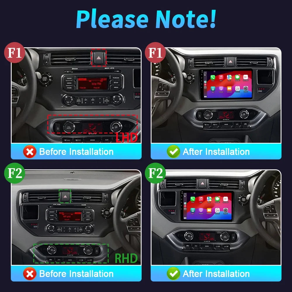 9" Car Radio For Kia RIO K3 2011-2015 Android 16 Wireless BT Carplay Multimedia Navigation