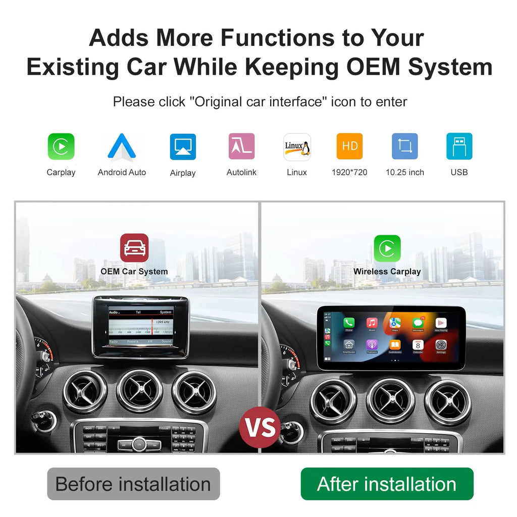 1920*720 Car Multimedia Display For Benz A B CLA GLA W176 W463 W246 2013-2015 NTG4.5 Touch
