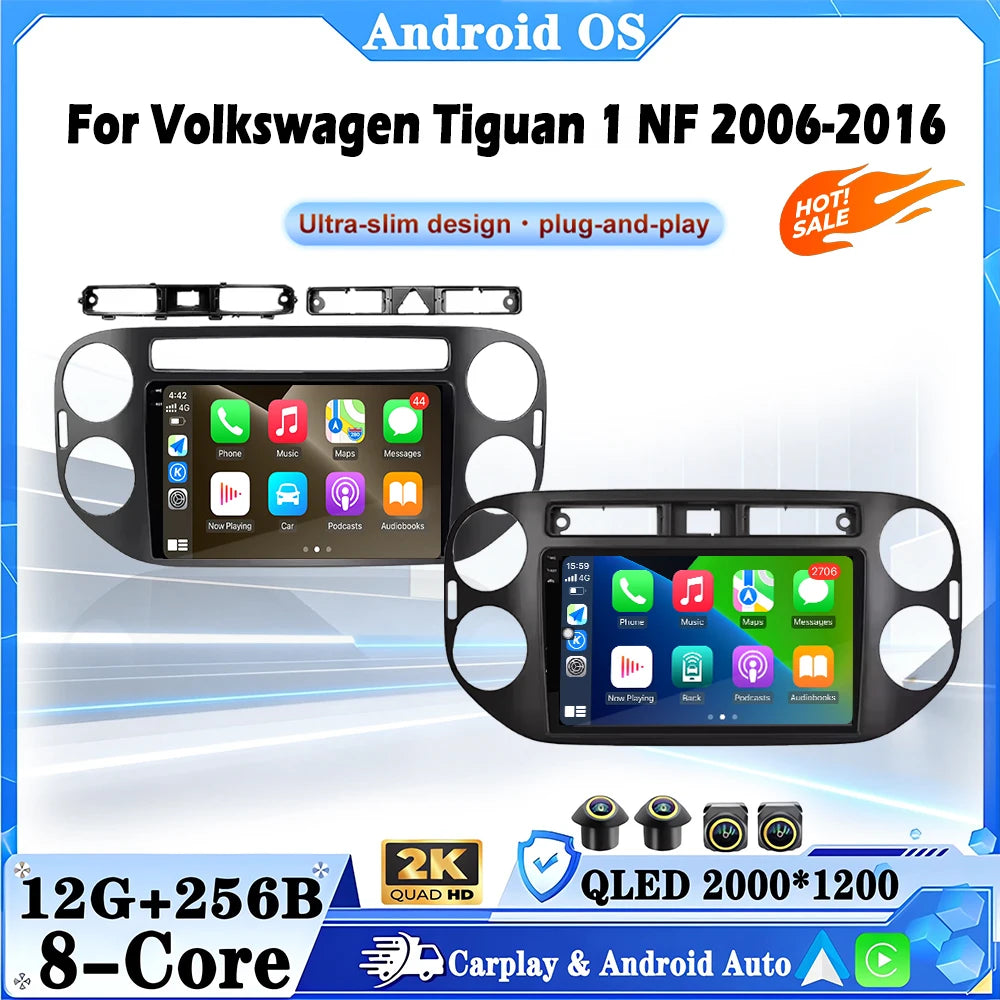 Android 16 Autoradio Stereo For Volkswagen Tiguan 1 NF 2006-2016 Carplay Auto Car Radio Mu