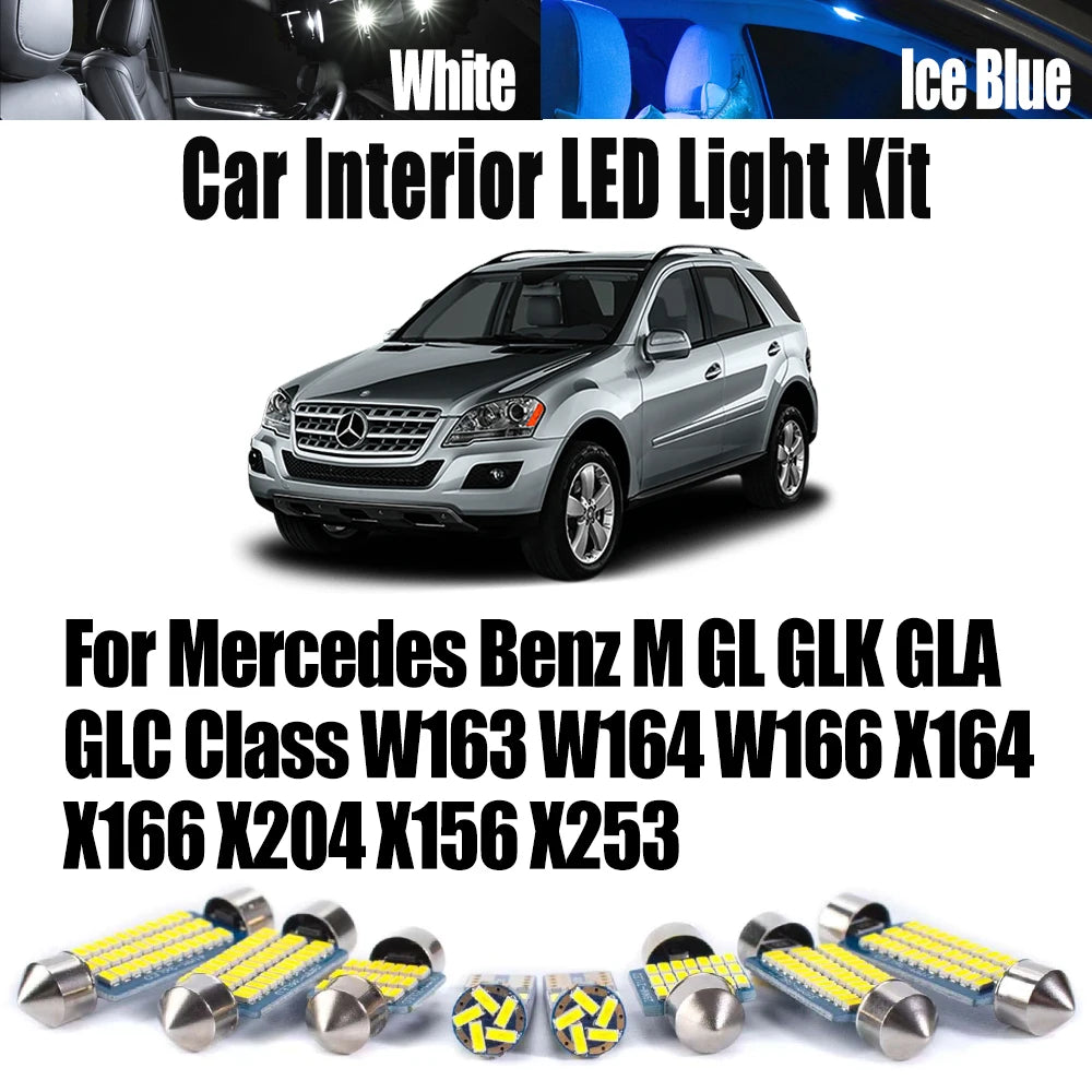 LED Interior Light Kit for Mercedes Benz M GL GLK GLA GLC Class W163 W164 W166 X164 X166 X204 X156 X253 Car Bulbs LED...