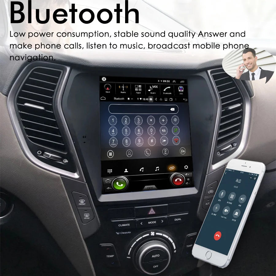 10.4" Android Car Radio For Hyundai Santa Fe 2013 2014 2015 2018 IX45 Auto Navigation GPS