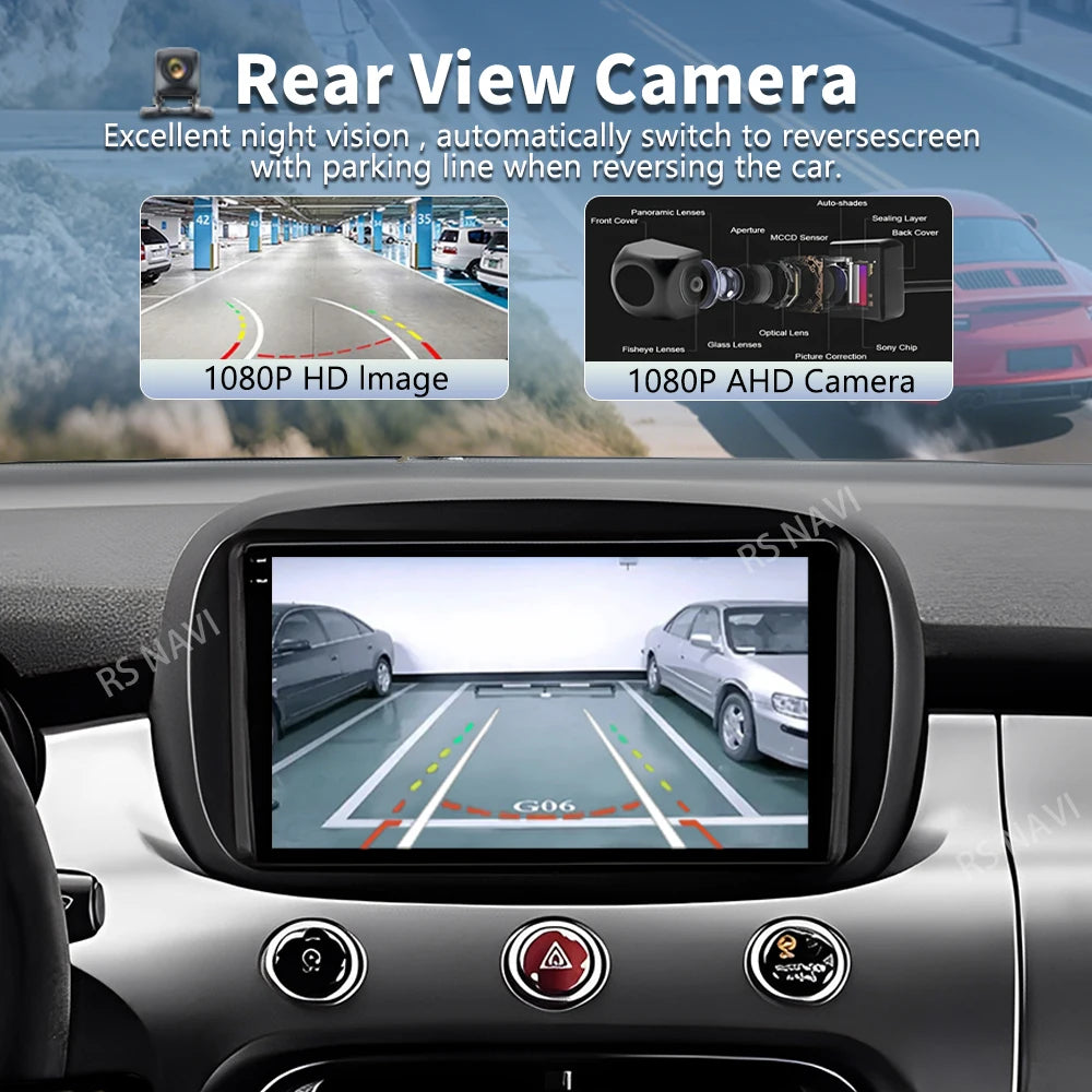 Android 16 For Fiat 500X 2014 - 2020 2K QLED Android Car Radio Multimedia Video Player GPS