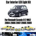 16-Piece LED Interior Light Kit for Renault Scenic II 2 MK2 2004-2009 - Canbus Dome Map Door Trunk Bulbs | AUTOKITSHOP