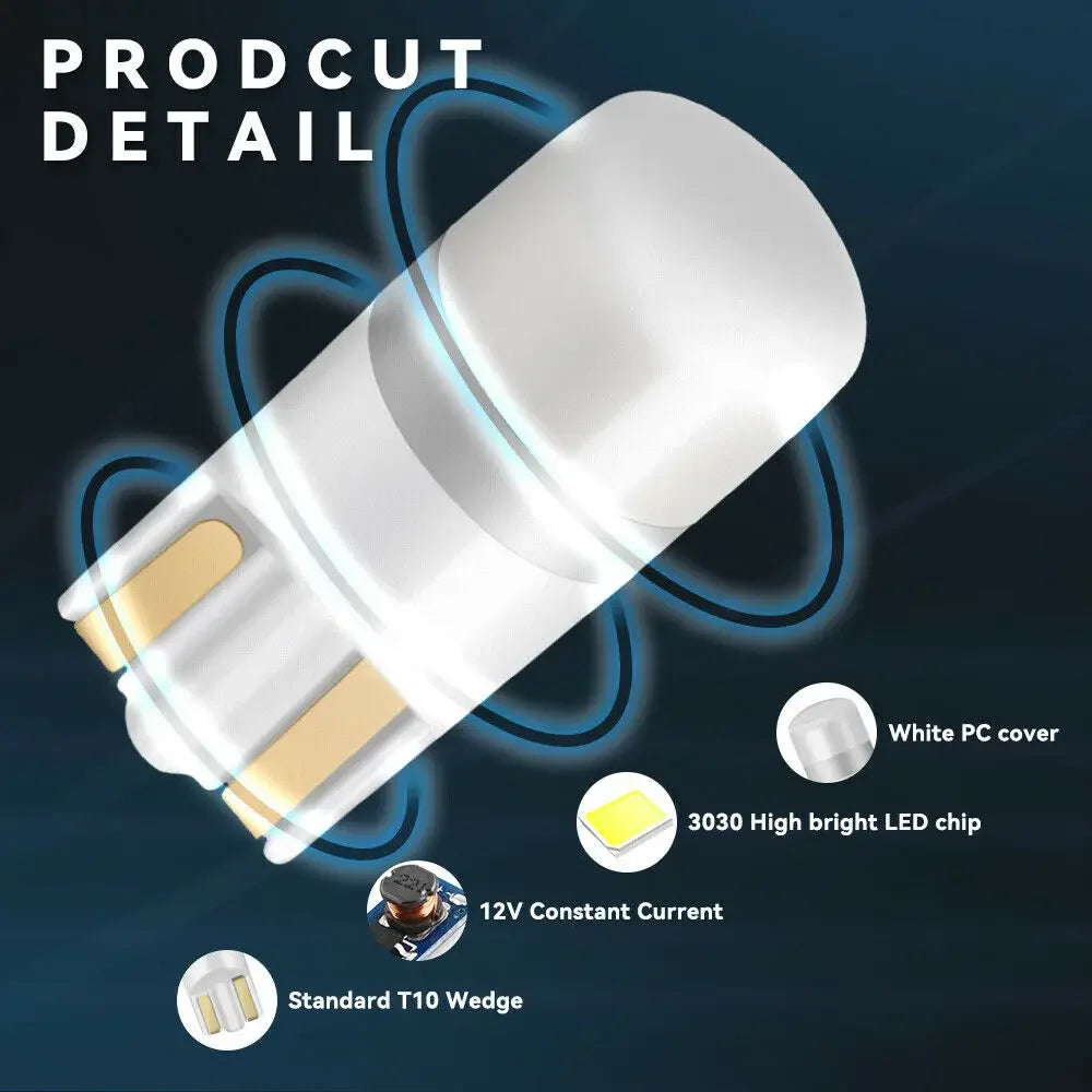 10-Piece LED Interior Light Kit for W5W T10 - Canbus Error-Free Interior Bulbs