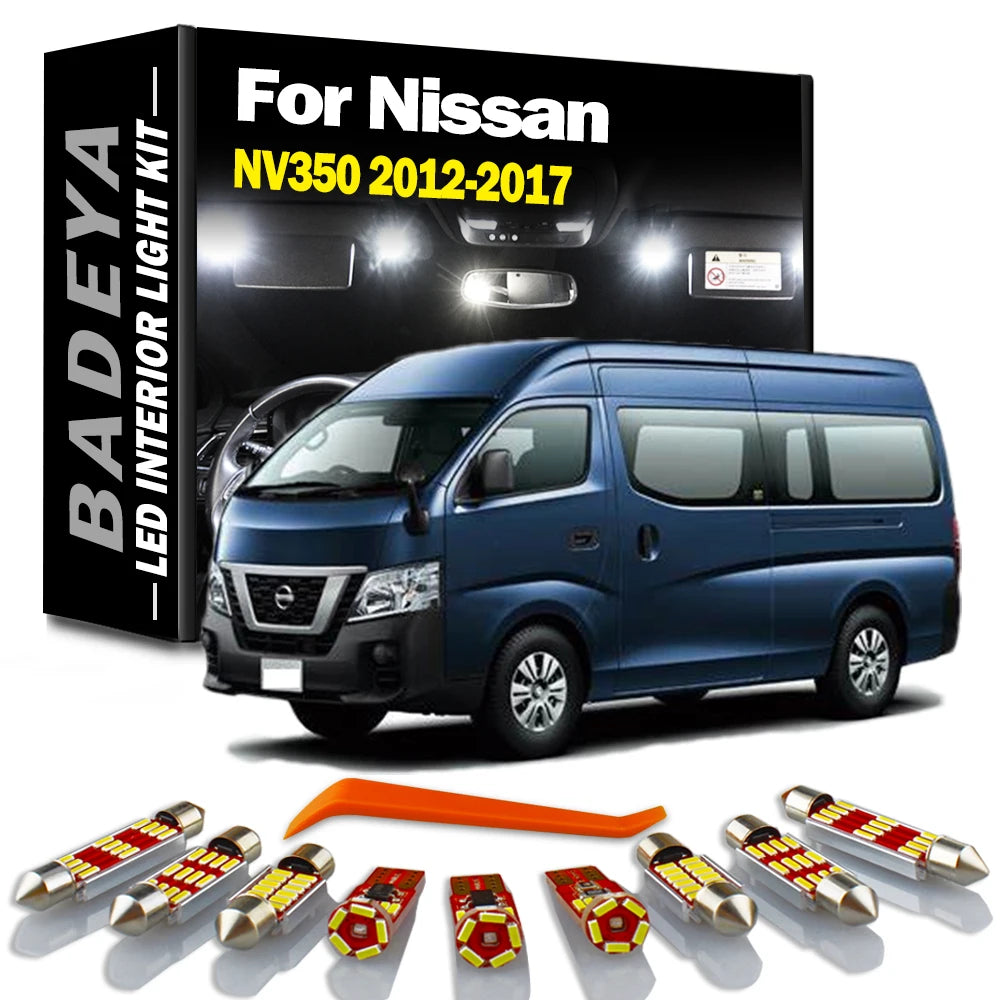 10-Piece LED Interior Light Kit for Nissan - Canbus Error-Free Interior Bulbs