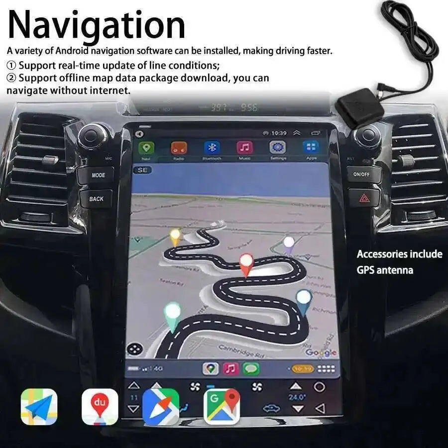Navigation Wireless BT Carplay Qled Screen For Toyota Fortuner 2016-2020 Android 14 GPS Ca