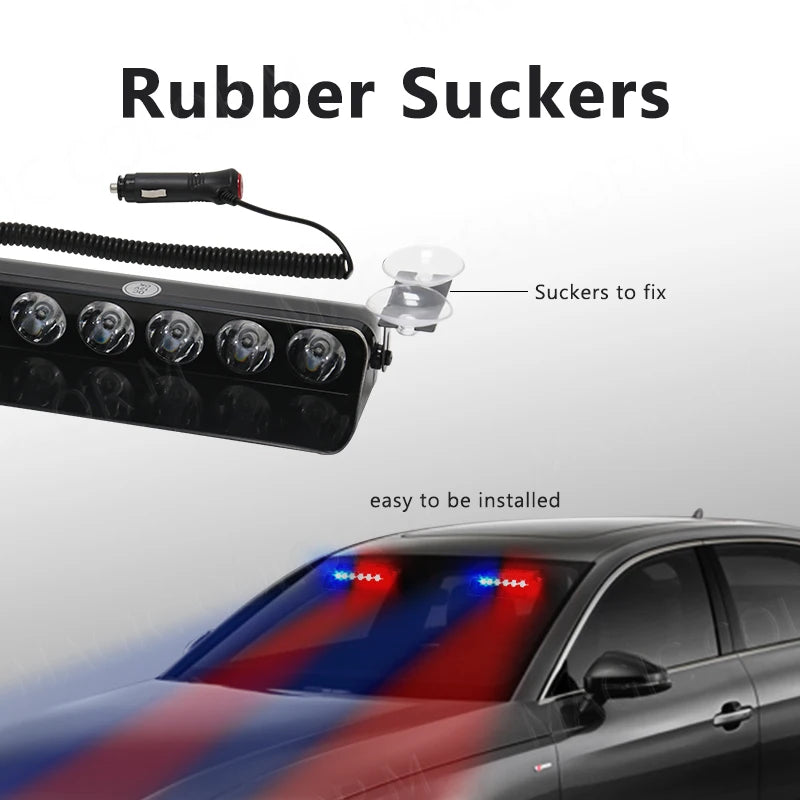 6 LED Car Strobe Light Police Fireman Emergency Front Windshield Flash Warning Signal Beac | AUTOKITSHOP