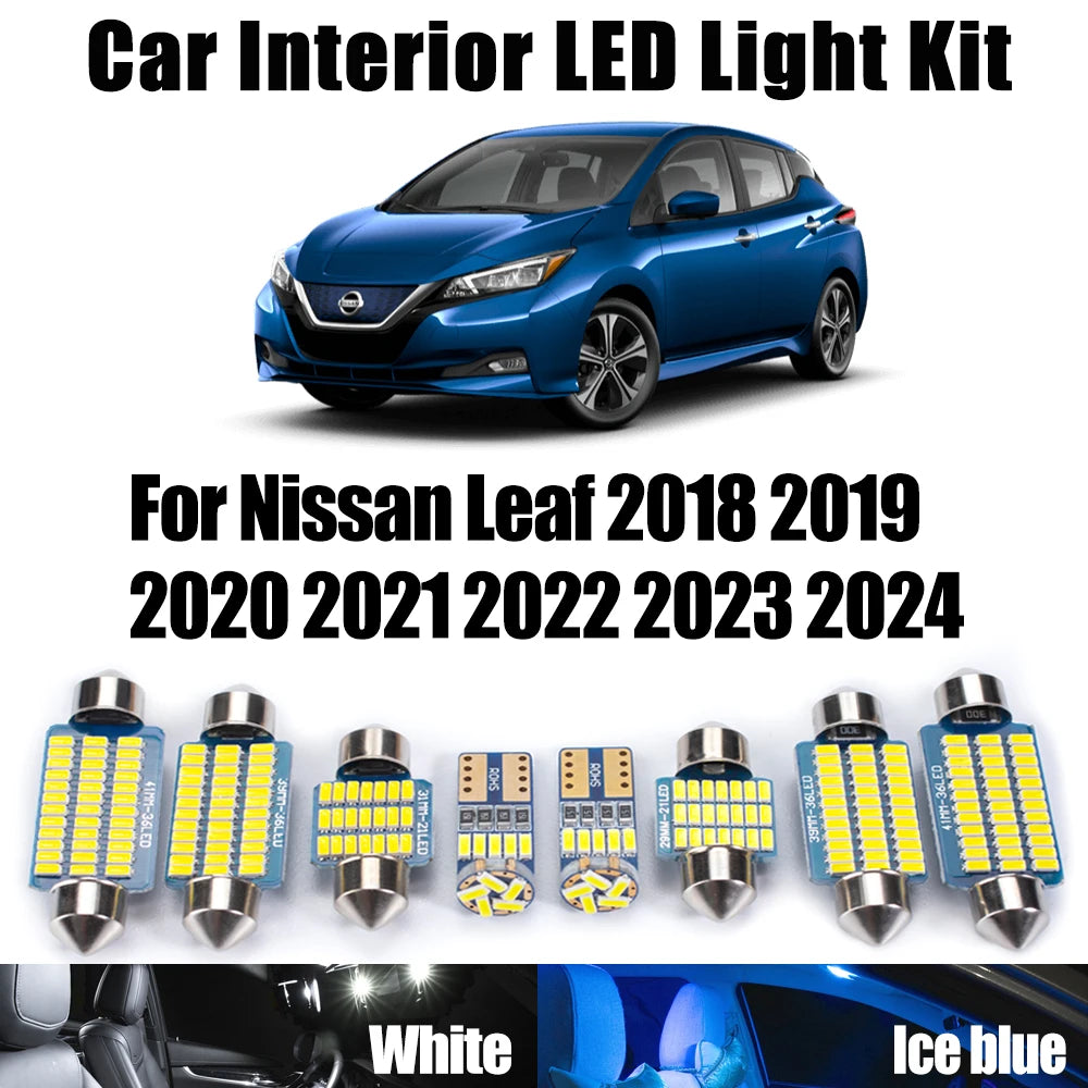 11-Piece LED Interior Light Kit for Nissan - Canbus Error-Free Interior Bulbs