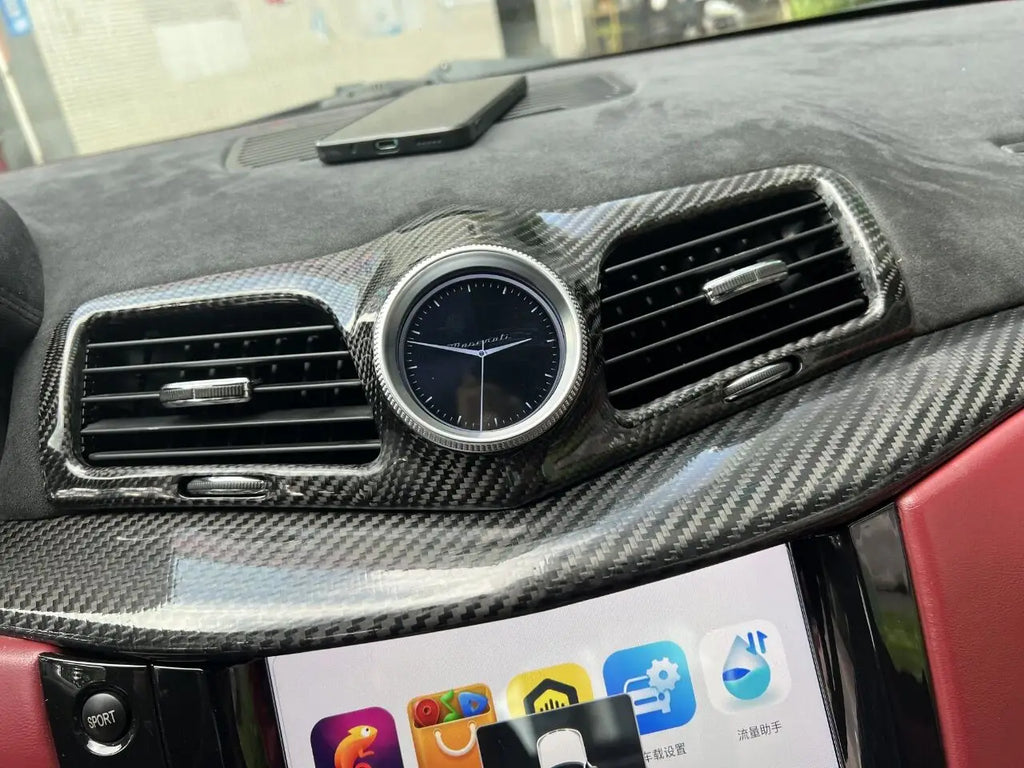 LCD Clock Center Dashboard Air Vent Grille Replacement Panel for Maserati Grancabrio 2010-2019 & Granturismo 2007-2010 -