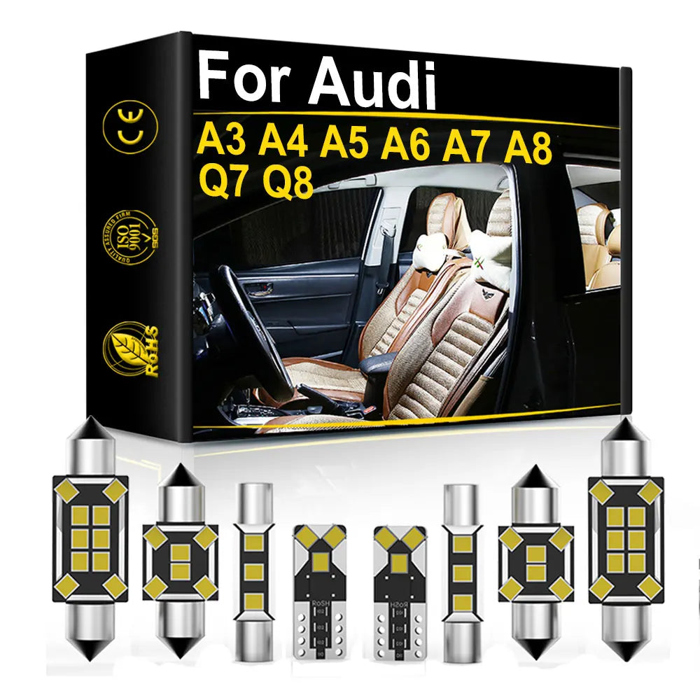 LED Interior Light Kit for Audi A3 S3 8L 8P 8V A4 S4 B5 B6 B7 B8 A5 S5 A6 S6 C5 C6 C7 A7 S7 A8 S8 D3 Q5 SQ5 Q7 4L - C...