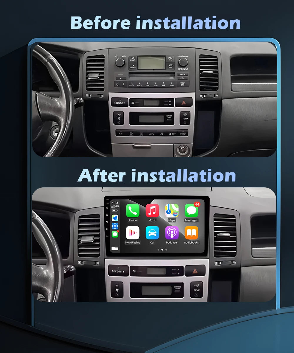 Android 16 For Toyota Corolla Verso Spacio E120 2001-2007 Car Radio Multimedia Video Playe