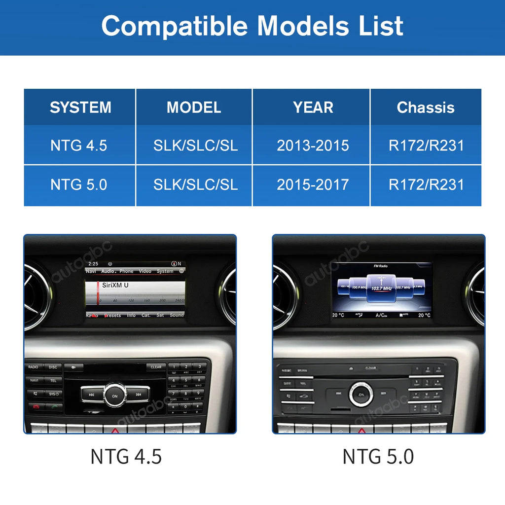 8.4inch Car Multimedia Screen Wireless Android Auto CarPlay Display For Mercedes-Benz SLK  | AUTOKITSHOP