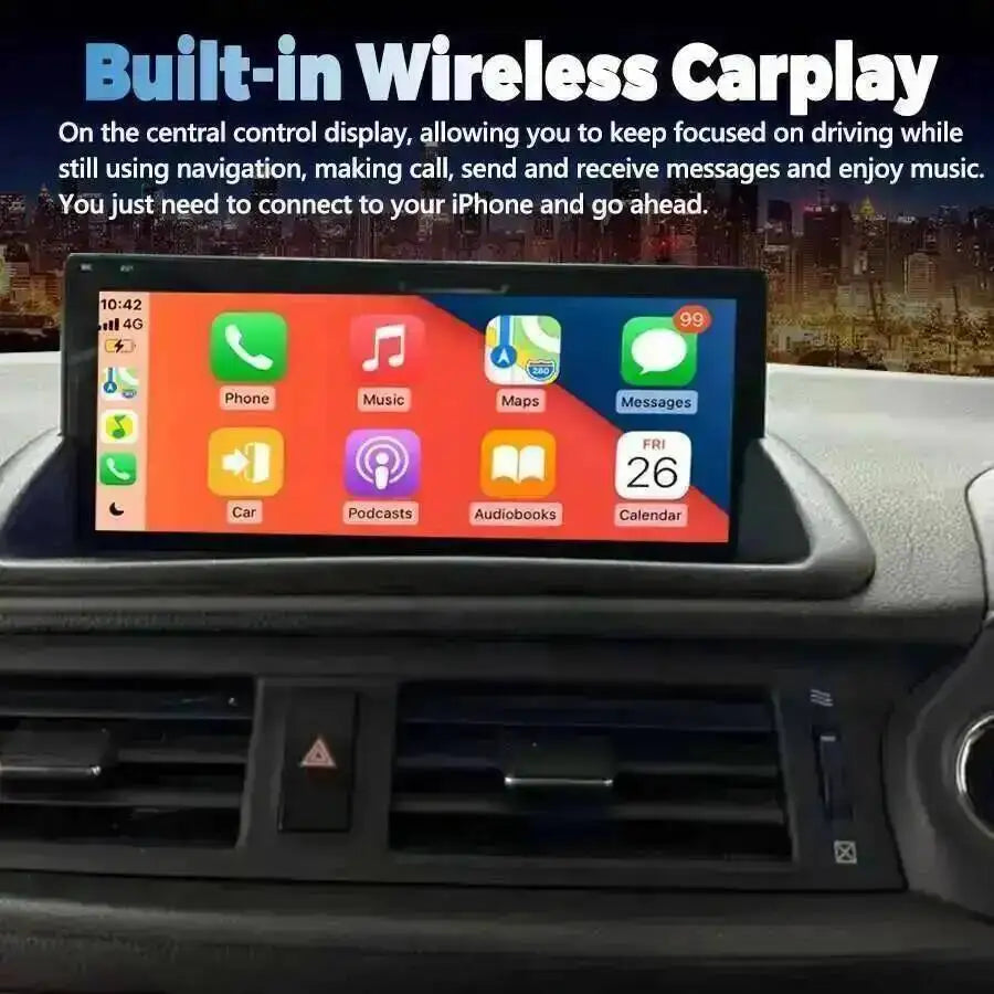 Android 14 For Lexus CT CT200 CT200h 2012 - 2020 Stereo Multimedia Video Player 4G LTE Car