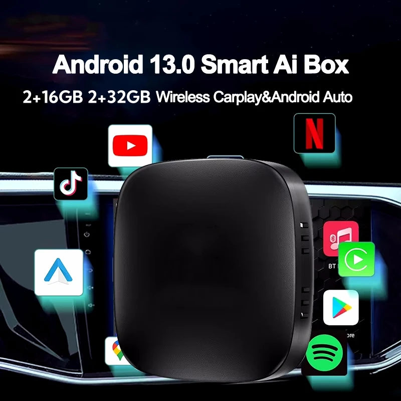 Android 13 CarPlay Ai Box Wireless Box for Netflix YouTube Wireless Carplay Android Auto C | AUTOKITSHOP