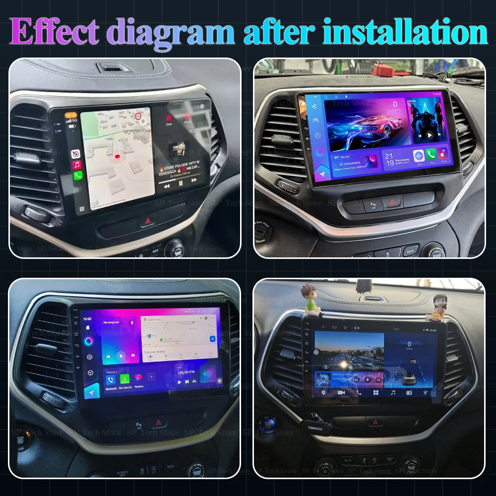 Android 16 Car Radio For Jeep Cherokee 5 Kl 2014-2018 Screen Gps Navigation Carplay Multim | AUTOKITSHOP