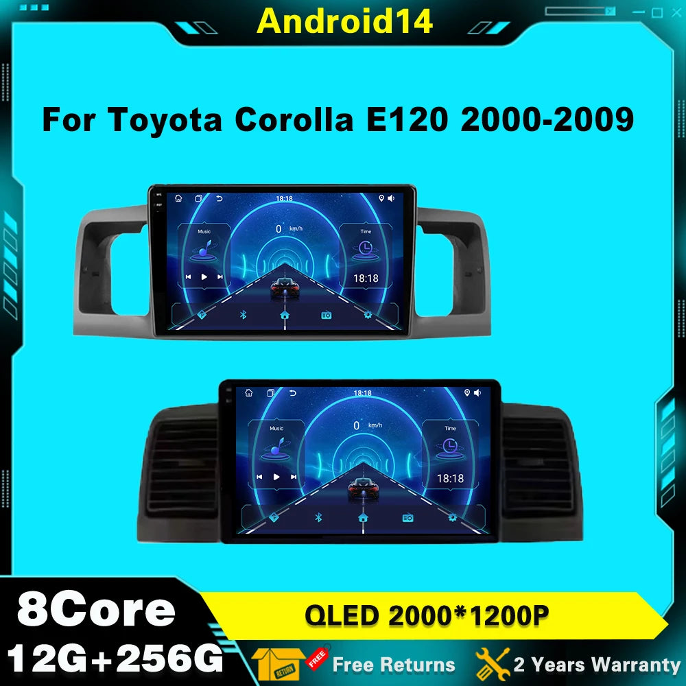 Android Car Radio Multimedia Video Player Navigation for Toyota Corolla E120 2000-2009 GPS