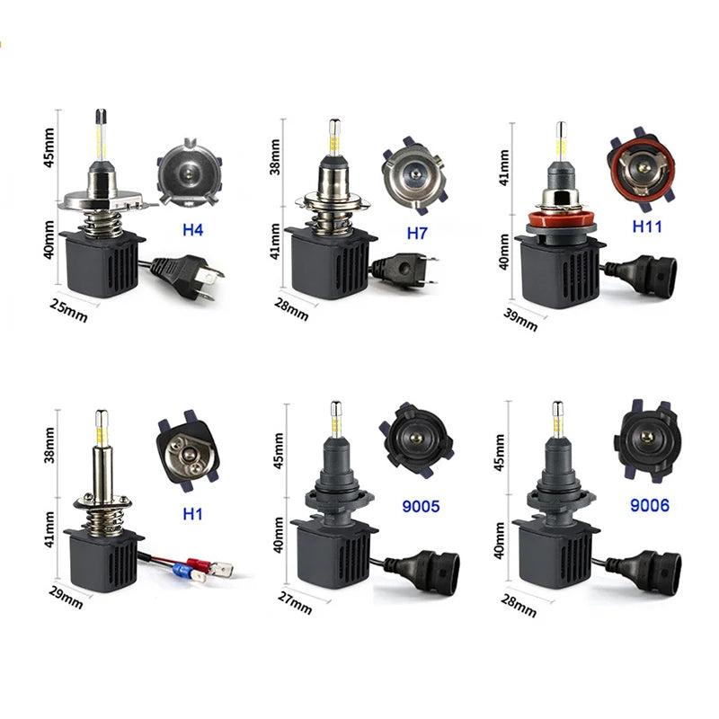 360 CSP CHIPS H7 LED Car Headlights H4 H11 H9 H8 9005 HB3 9006 HB4 Ice Bulbs Turbo Fog Lig