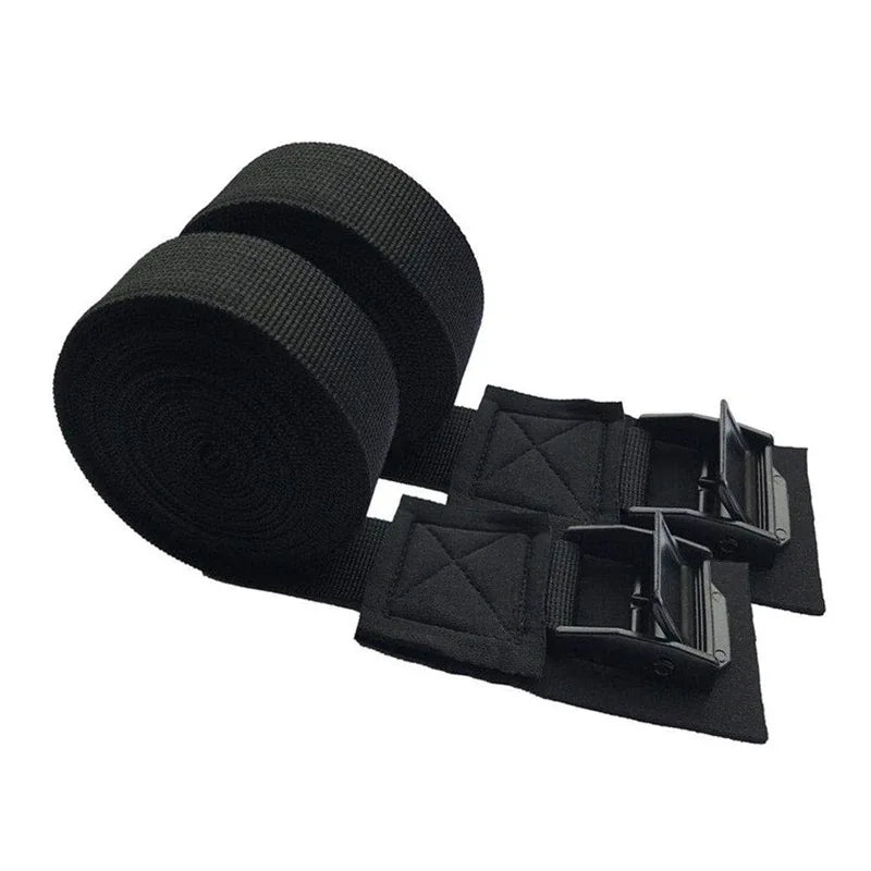 Car Tensioning Belts Black Tie Down Strap Strong Ratchet Belt Luggage Bag Cargo Lashing With Met - Automotive LED Light