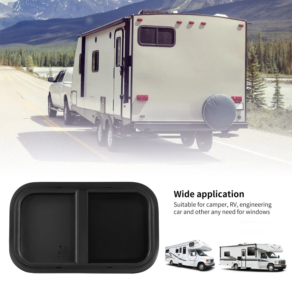 RV Window 535x335mm/21.06x13.18in RV Push Pull Window Rounded Corner Waterproof Sealed UV Proof  - Automotive LED Light