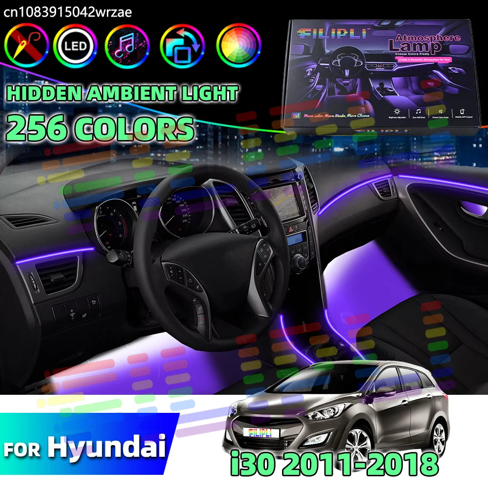 64 RGB - Ambient Light - for Hyundai 2011-2018 - App Control - Car Interior Lighting | AUTOKITSHOP