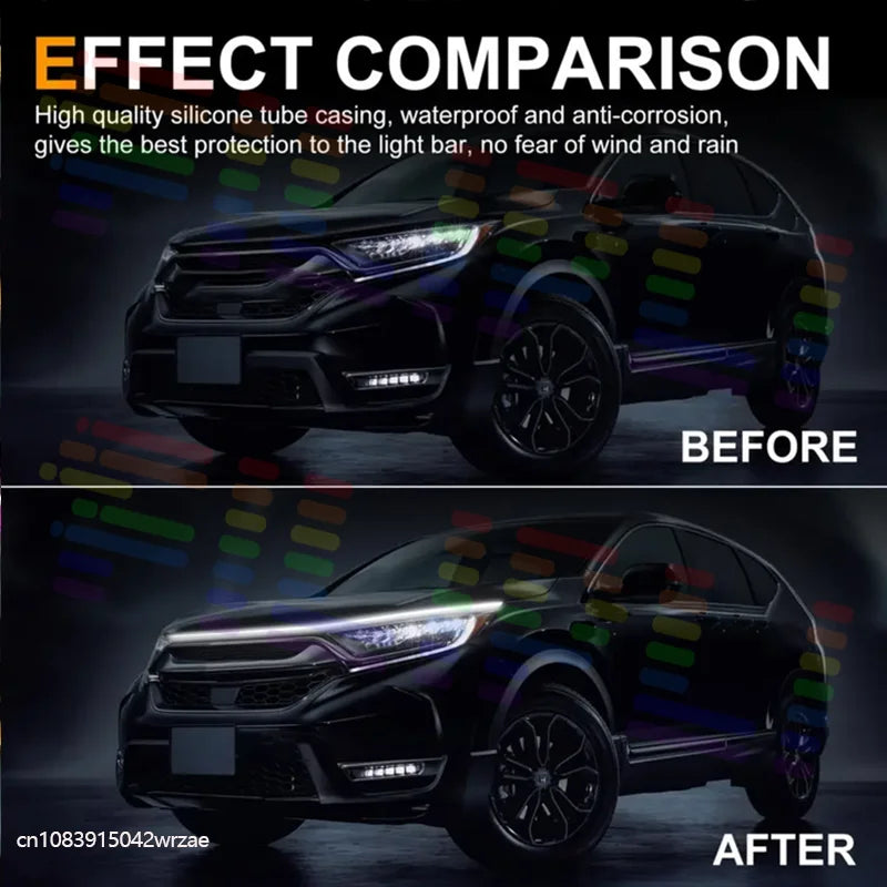 1.8M Monochromatic LED Daytime Runn Lights Sequential Scann Startup Effect Hood Accent Lig | AUTOKITSHOP