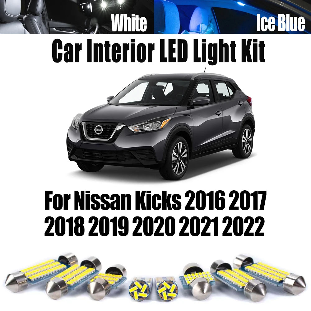 11-Piece LED Interior Light Kit for Nissan Kicks - Canbus Error-Free Bulbs | AUTOKITSHOP