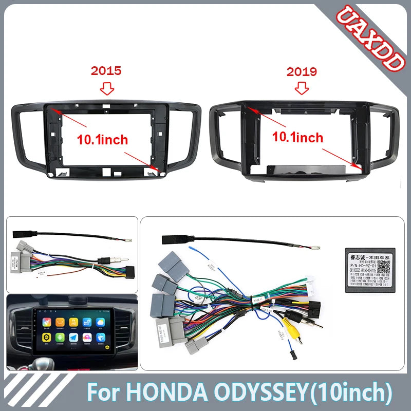 For Honda 2015-2019 Odyssey 10.1inch Stereo Frame Panel Fascia Dashboard Audio Radio Andro