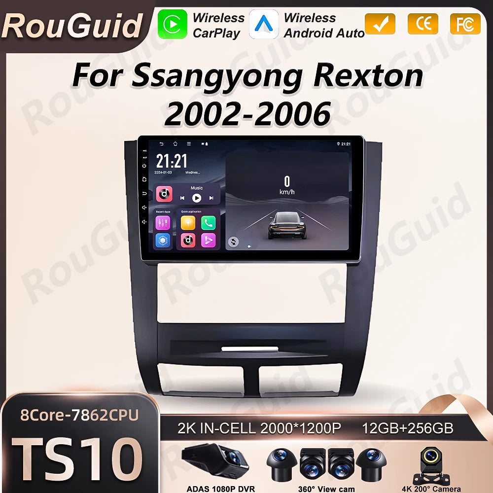 Android 16 Auto Car Radio For SSANGYONG Rexton 2002 2003 2004 2005 2006 Multimedia Video P | AUTOKITSHOP