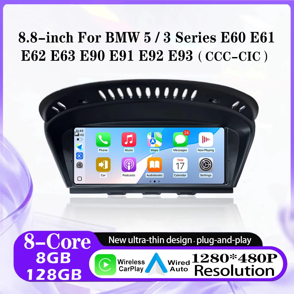 For BMW 5/3 Series E60 E61E62 E63 E90 Car Radio Multimedia Player Monitor Stereo Navigatio