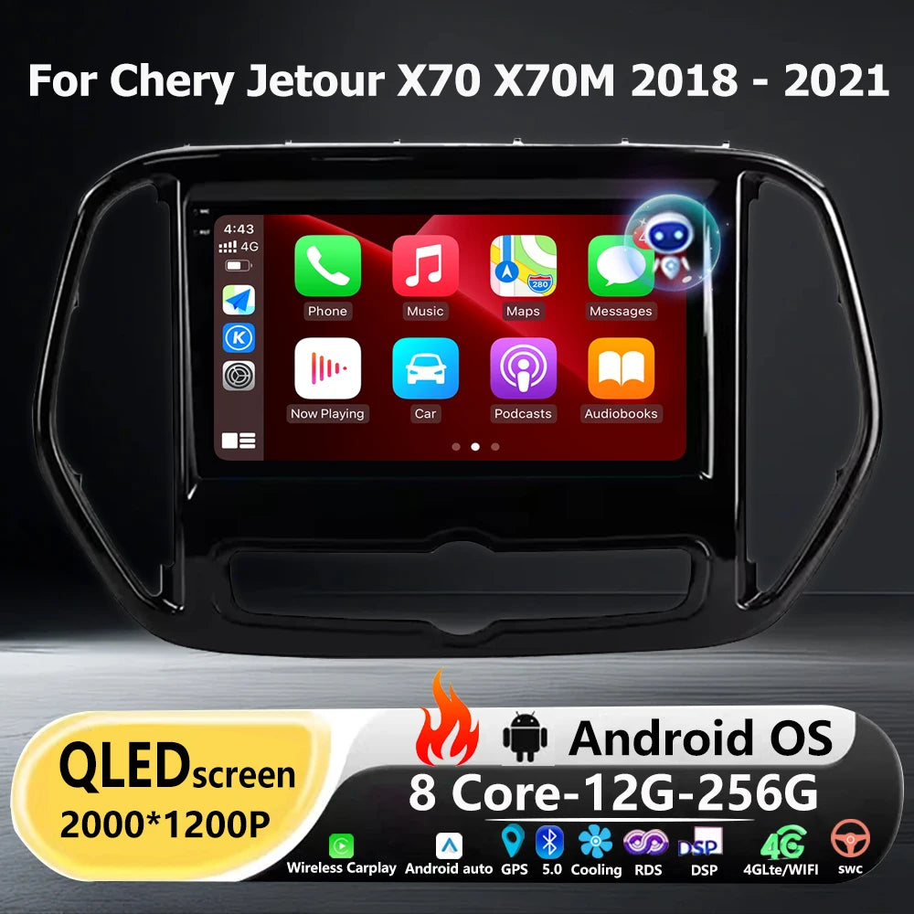 Android 16 Auto Carplay For Chery Jetour X70 X70M 2018-2021 Car Radio Multimedia Video Pla
