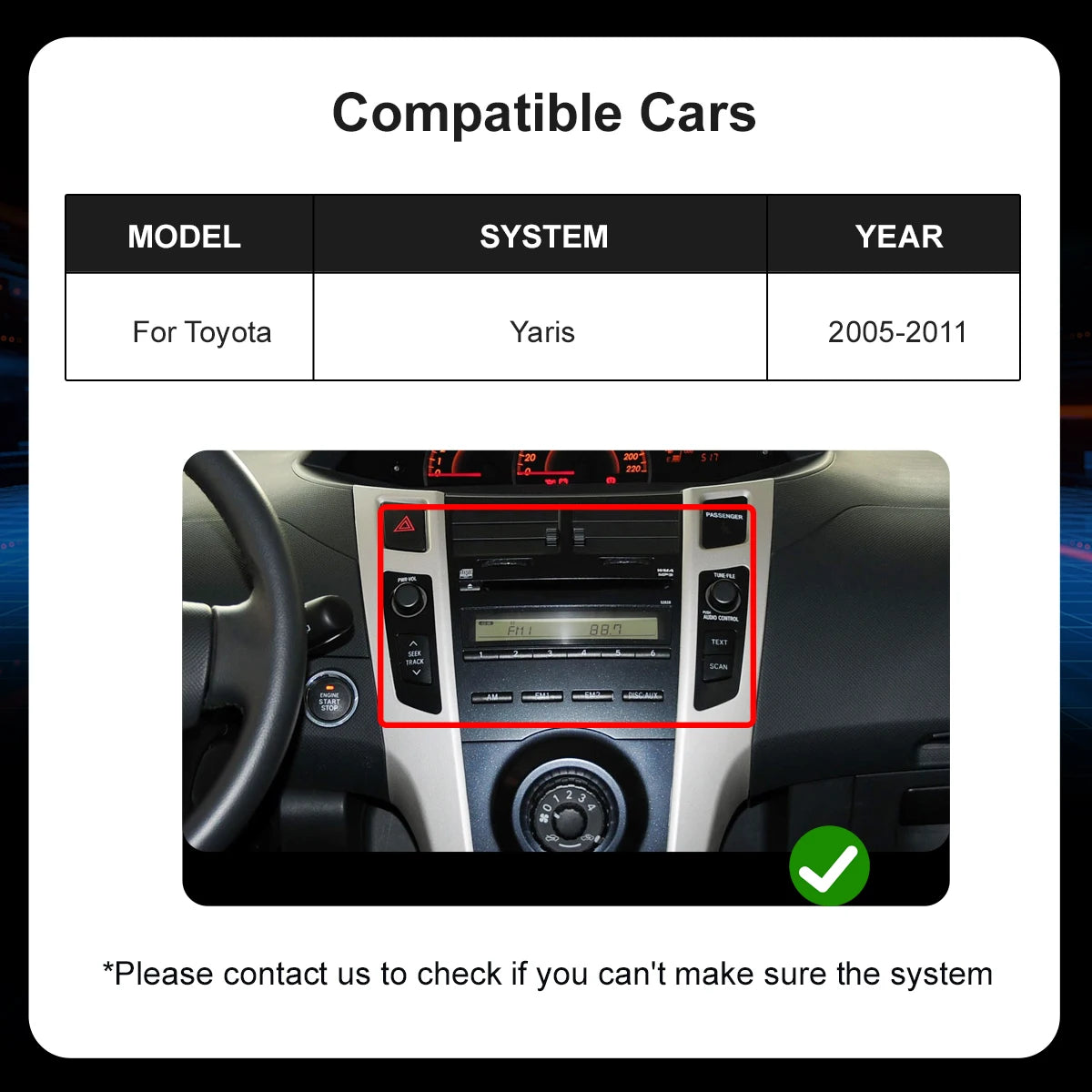 For Toyota Yaris XP90 Vitz Platz 2005-2011 7inch Car Radio CarPlay Central Multimedia Play