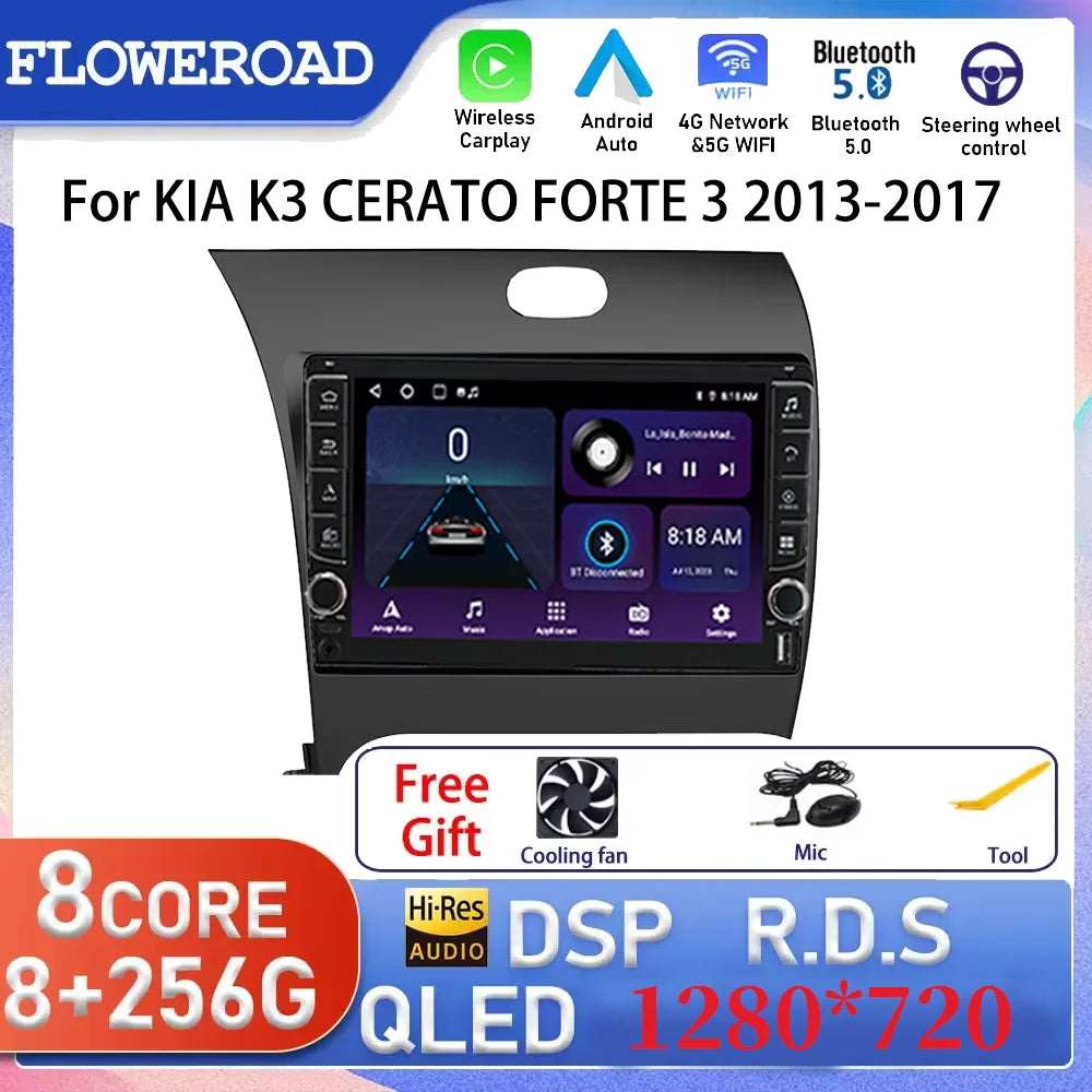 Android 15 Carplay Auto For KIA K3 CERATO FORTE 3 2013 2014 - 2017 video Player Multimedia | AUTOKITSHOP