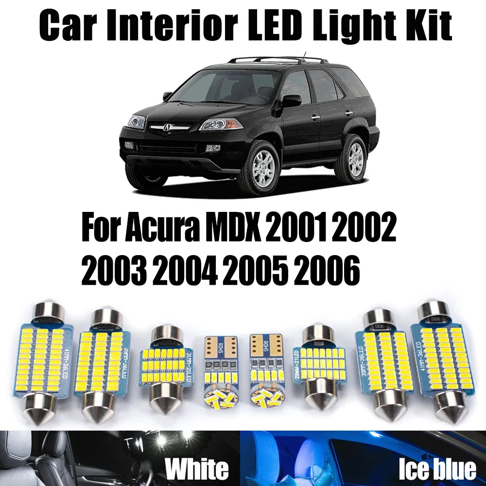 15-Piece LED Interior Light Kit for Acura MDX 2001- 2004 - Canbus Dome Map Door Trunk Bulbs | AUTOKITSHOP