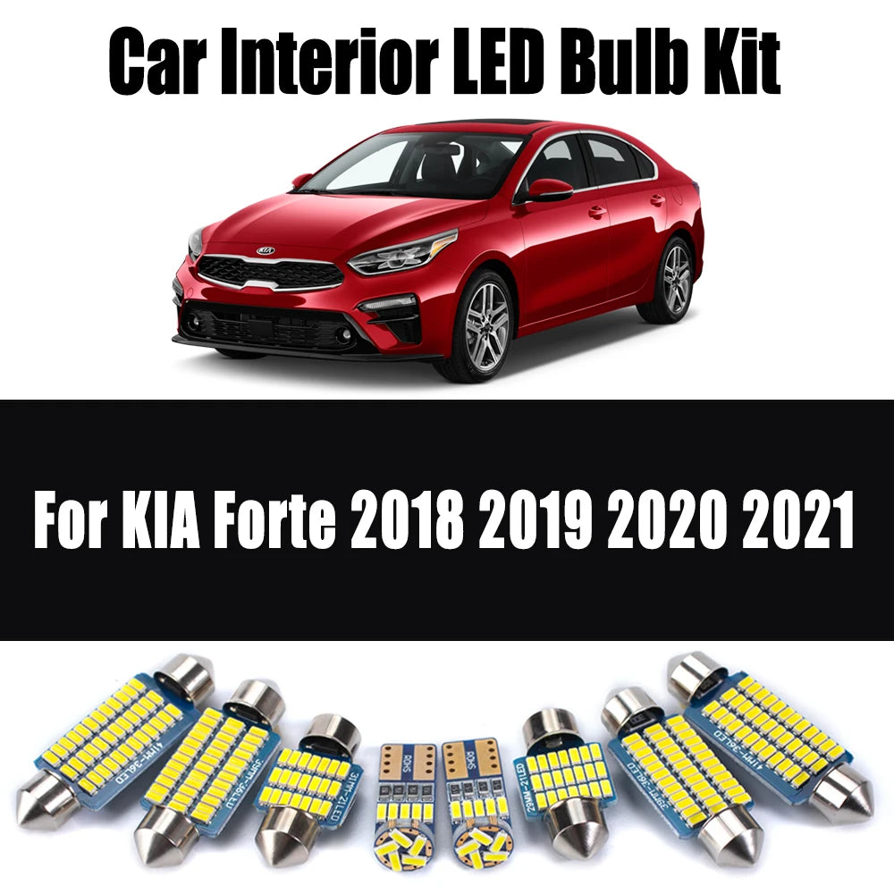 17-Piece LED Interior Light Kit for KIA Forte 2018- 2020 - Canbus Dome Map Door Trunk Bulbs | AUTOKITSHOP