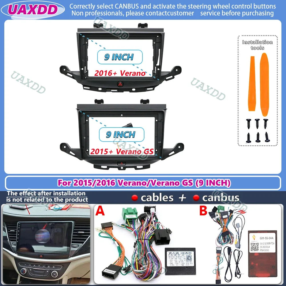 2 Din Car stereo Android For 2015 2016 BUICK Verano GS 9INCH frame panel fascia dashboard
