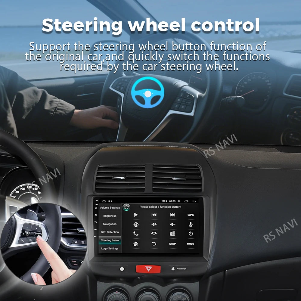 Android 16 For Mitsubishi ASX 1 2010 - 2016 2K QLED Android Car Radio Multimedia Video Pla